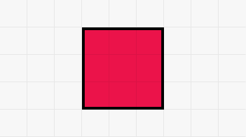 red rectangle with a black outline, made out of 3x3 tiles